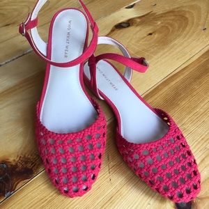 Who What Wear Red Flat